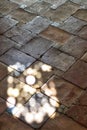 Spanish interior stone floor with light