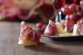 Spanish jamon with melon Royalty Free Stock Photo