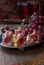 Spanish jamon with melon Royalty Free Stock Photo