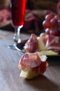 Spanish jamon with melon Royalty Free Stock Photo