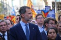 Spanish king Felipe VI at protest against terrorism