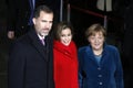 Spanish King Felipe VI, Queen Letizia, Chancellor Angela Merkel