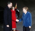 Spanish King Felipe VI, Queen Letizia, Chancellor Angela Merkel