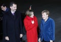 Spanish King Felipe VI, Queen Letizia, Chancellor Angela Merkel