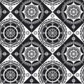 Spanish lace black and white seamless pattern