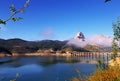 Spanish lake with a mountain in the background