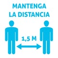 Spanish language - keep distance sign