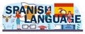 Spanish language typographic header. Language school spanish course Royalty Free Stock Photo