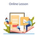 Spanish learning online service or platform set. Language school Royalty Free Stock Photo