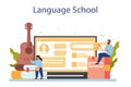 Spanish learning online service or platform set. Language school Royalty Free Stock Photo