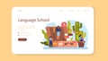 Spanish learning web banner or landing page. Language school Royalty Free Stock Photo