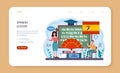 Spanish learning web banner or landing page. Language school Royalty Free Stock Photo