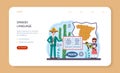 Spanish learning web banner or landing page. Language school Royalty Free Stock Photo