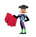 Spanish matador cartoon clipart Vector Illustration