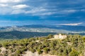 Spanish medieval castle and mountain Royalty Free Stock Photo