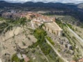 Spanish medieval town of Cantavieja aerial view, Teruel. Spain