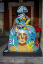 Spanish Menina in the city center. The artist Antonio Azzato creates Spain