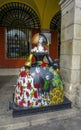 Spanish Menina in the city center. The artist Antonio Azzato creates Spain