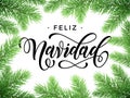 Spanish Merry Christmas Feliz Navidad tree branches card