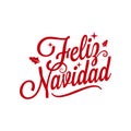 Spanish Merry xmas lettering - Feliz Navidad on white background Royalty Free Stock Photo