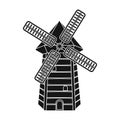 Spanish mill icon in black style isolated on white background. Spain country symbol