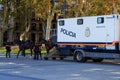 Spanish mounted police near Royal Palace in Madrid