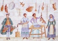 Spanish mural painting on the ceramic tile