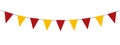 Spanish National Day, bunting garland, red and yellow, string of triangular flags, pennants, retro style vector Royalty Free Stock Photo