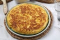 Spanish omelette with eggs potatoes and onions