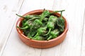 Spanish padron peppers, pimientos de padron