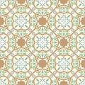 Spanish pattern tile seamless pattern. Mediterranean ceramic tiles design pastel soft colors.