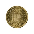 1 spanish peseta coin 1966 obverse Royalty Free Stock Photo