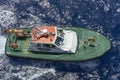 The Spanish Pilot Boat escorting a Seismic Vessel into Las Palmas Harbour in the Canary Islands.