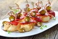 Spanish appetizers with anchovy fillets