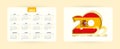 Spanish pocket calendar 2022. Happy new 2022 year icon with flag of Spain