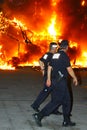 Spanish Police Attend Scene of Fire