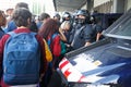 Spain Police controls the access to international Sants rails station in Barcelona after the protests pro independence