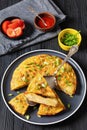 spanish potato omelette tortilla espanola on plate