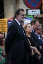 Spanish prime minister Rajoy at manifestation against terrorism