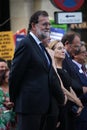 Spanish prime minister Rajoy at manifestation against terrorism