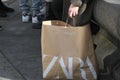 Spanish retile Zara shoppers with shopping bag in Copenhagen