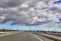 Spanish roads and wind mills Royalty Free Stock Photo