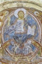 Spanish romanesque pantocrator image. Sant Climent de Taull apse Royalty Free Stock Photo