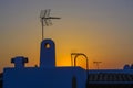 Spanish roof with antenna Royalty Free Stock Photo