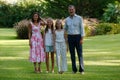 Spanish Royal Family holidays in Mallorca Marivent palace gardens wide Royalty Free Stock Photo