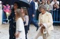 Spain royal family attending a sunday easter mass in Mallorca Royalty Free Stock Photo