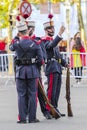 Spanish Royal Guard soldier taking a selfie