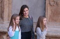 Spanish Royal Queen Letizia and princesses Royalty Free Stock Photo