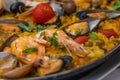 Spanish seafood Paella de Marisco, Paella Marinera Royalty Free Stock Photo