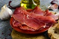 Spanish serrano ham Royalty Free Stock Photo